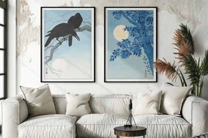 Ohara Koson - Moonlight (Set of 2) - Art Only with Decor