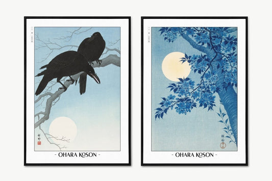 Ohara Koson - Moonlight (Set of 2) - Artist Name Unframed