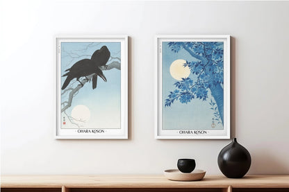 Ohara Koson - Moonlight (Set of 2) - Artist Name - White Frame