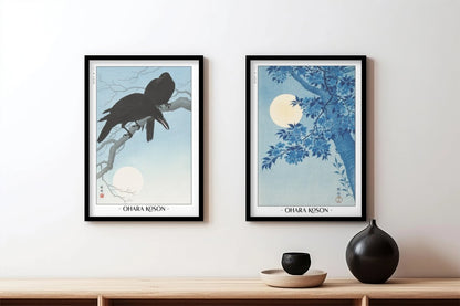 Ohara Koson - Moonlight (Set of 2) - Artist Name - Black Frame