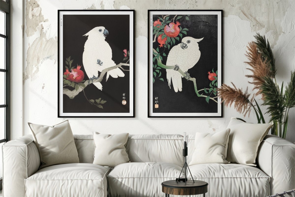 Ohara Koson - Two Cockatoos (Set of 2) - Art Only with Decor