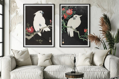 Ohara Koson - Two Cockatoos (Set of 2) - Art Only with Decor