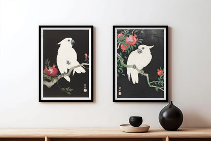 Ohara Koson - Two Cockatoos (Set of 2) - Art Only - Black Frame