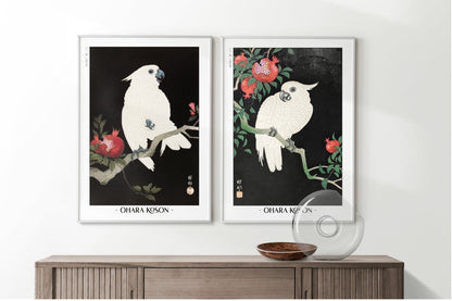 Ohara Koson - Two Cockatoos (Set of 2) - Artist Name with Decor