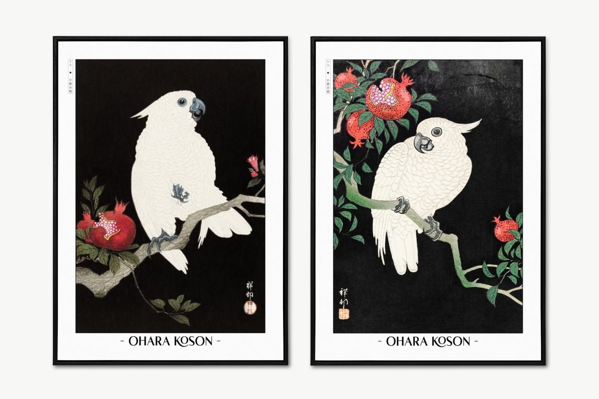 Ohara Koson - Two Cockatoos (Set of 2) - Artist Name Unframed