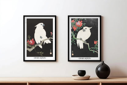 Ohara Koson - Two Cockatoos (Set of 2) - Artist Name - Black Frame