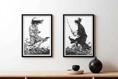 Vagabond - Kojiro & Musashi (Set of 2) - Art Only - Black Frame