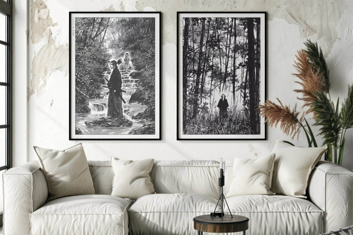 Vagabond - Musashi in Nature (Set of 2) - Art Only with Decor