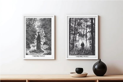 Vagabond - Musashi in Nature (Set of 2) - Artist Name - White Frame