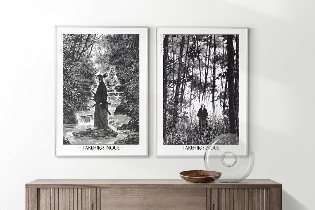 Vagabond - Musashi in Nature (Set of 2) - Artist Name with Decor