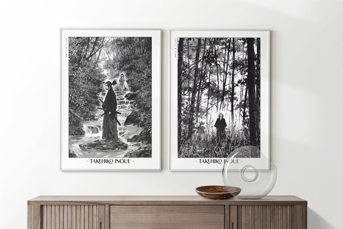 Vagabond - Musashi in Nature (Set of 2) - Artist Name with Decor