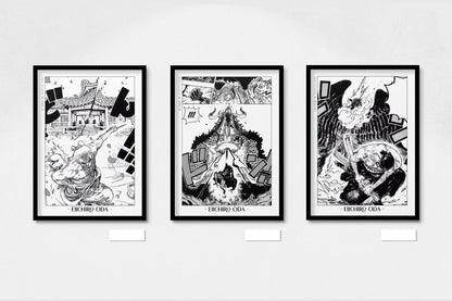 Oda - Wano (Set of 3) - Artist Name - Black Frame