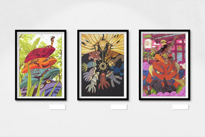 Kishimoto - The Child of Prophecy (Set of 3) - Art Only - Black Frame