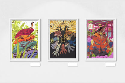 Kishimoto - The Child of Prophecy (Set of 3) - Art Only - White Frame