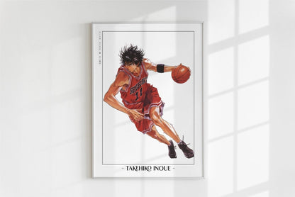 Slam Dunk - Kaede Rukawa - Artist Name - White Frame