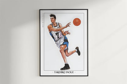 Slam Dunk - Akira Sendoh - Artist Name - Black Frame