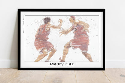 Slam Dunk - Shohoku First Years - Artist Name - Black Frame