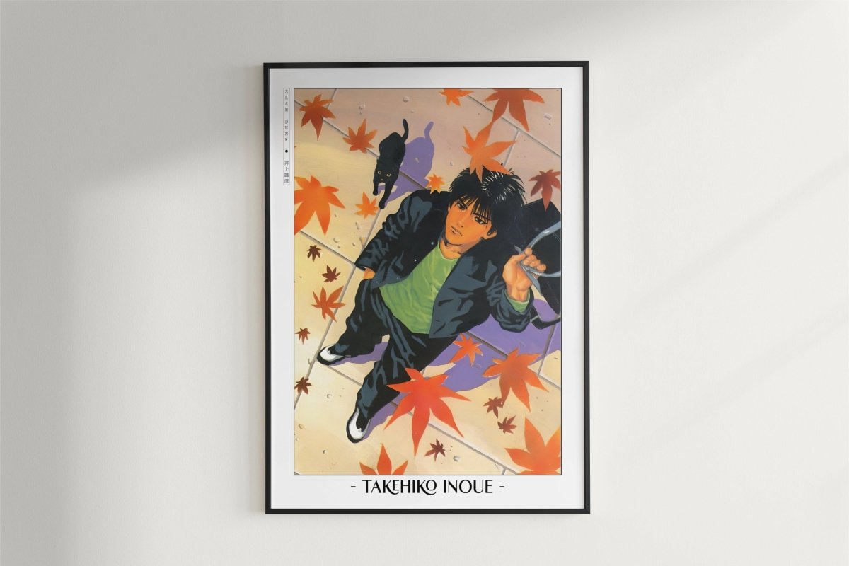Slam Dunk - Rukawa in Autumn - Artist Name - Black Frame