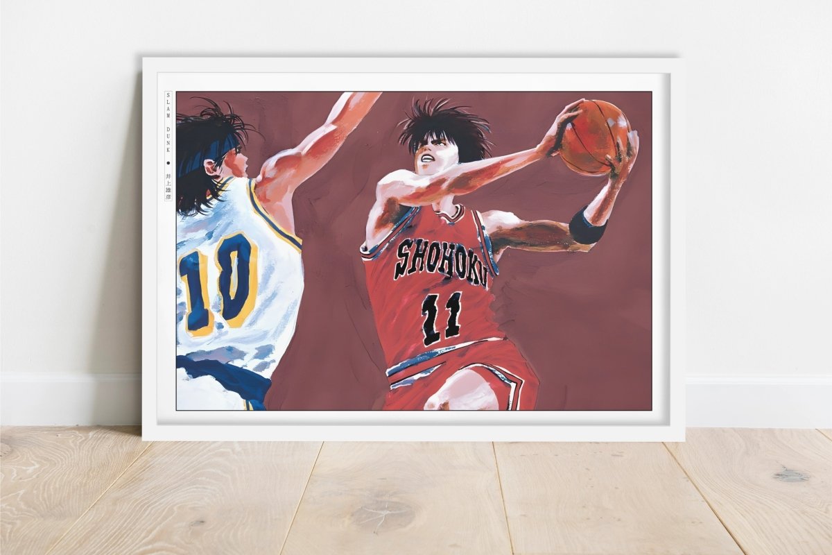 Slam Dunk - Rukawa in Motion - Art Only - White Frame