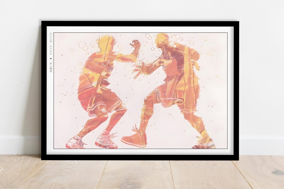 Slam Dunk - Shohoku Fight - Art Only - Black Frame