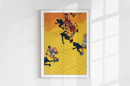 Slam Dunk - Yellow Court - Art Only - White Frame