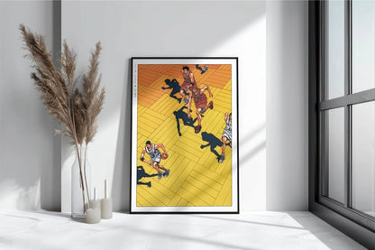 Slam Dunk - Yellow Court - Art Only with Decor