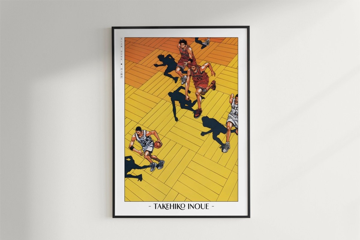 Slam Dunk - Yellow Court - Artist Name - Black Frame