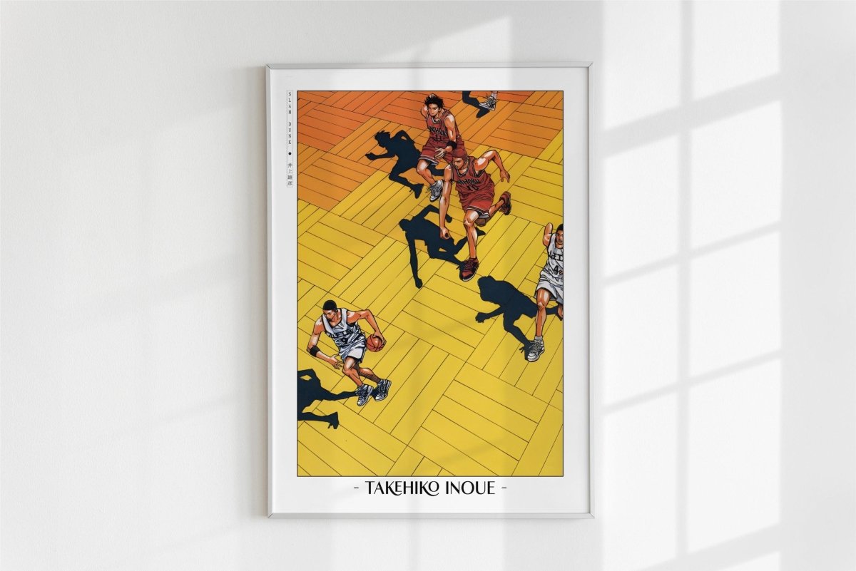 Slam Dunk - Yellow Court - Artist Name - White Frame