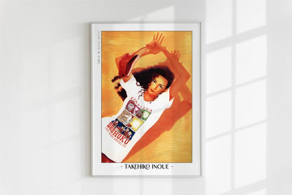 Slam Dunk - Ayako - Artist Name - White Frame