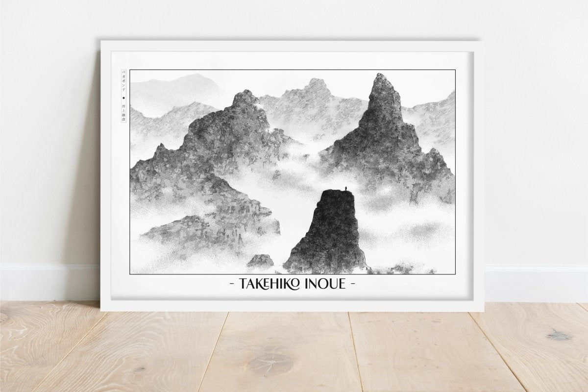 Vagabond - Atop the Mountain - Artist Name - White Frame