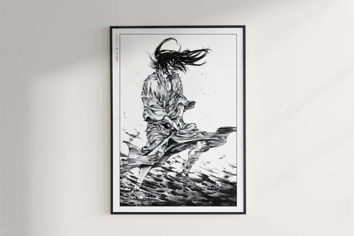Vagabond - Sasaki Kojiro - Art Only - Black Frame
