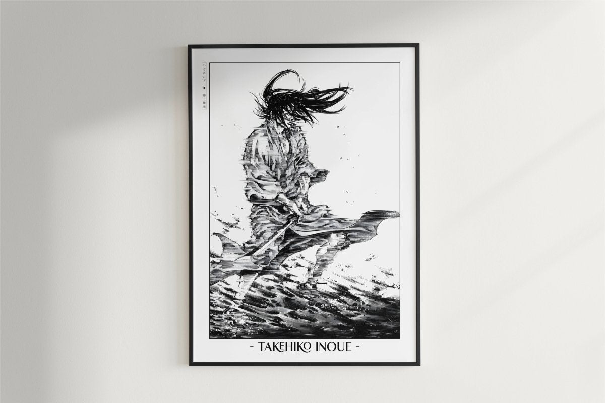 Vagabond - Sasaki Kojiro - Artist Name - Black Frame