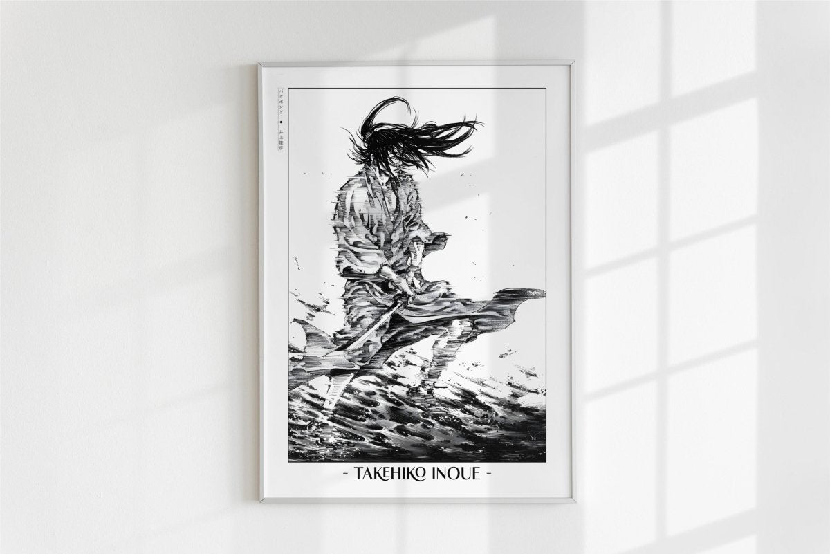 Vagabond - Sasaki Kojiro - Artist Name - White Frame
