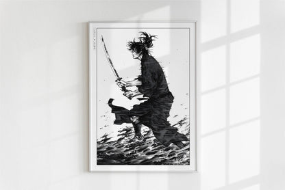 Vagabond - Miyamoto Musashi - Art Only - White Frame
