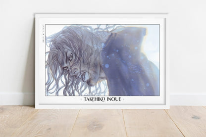 Vagabond - Musashi in the Cold - Artist Name - White Frame