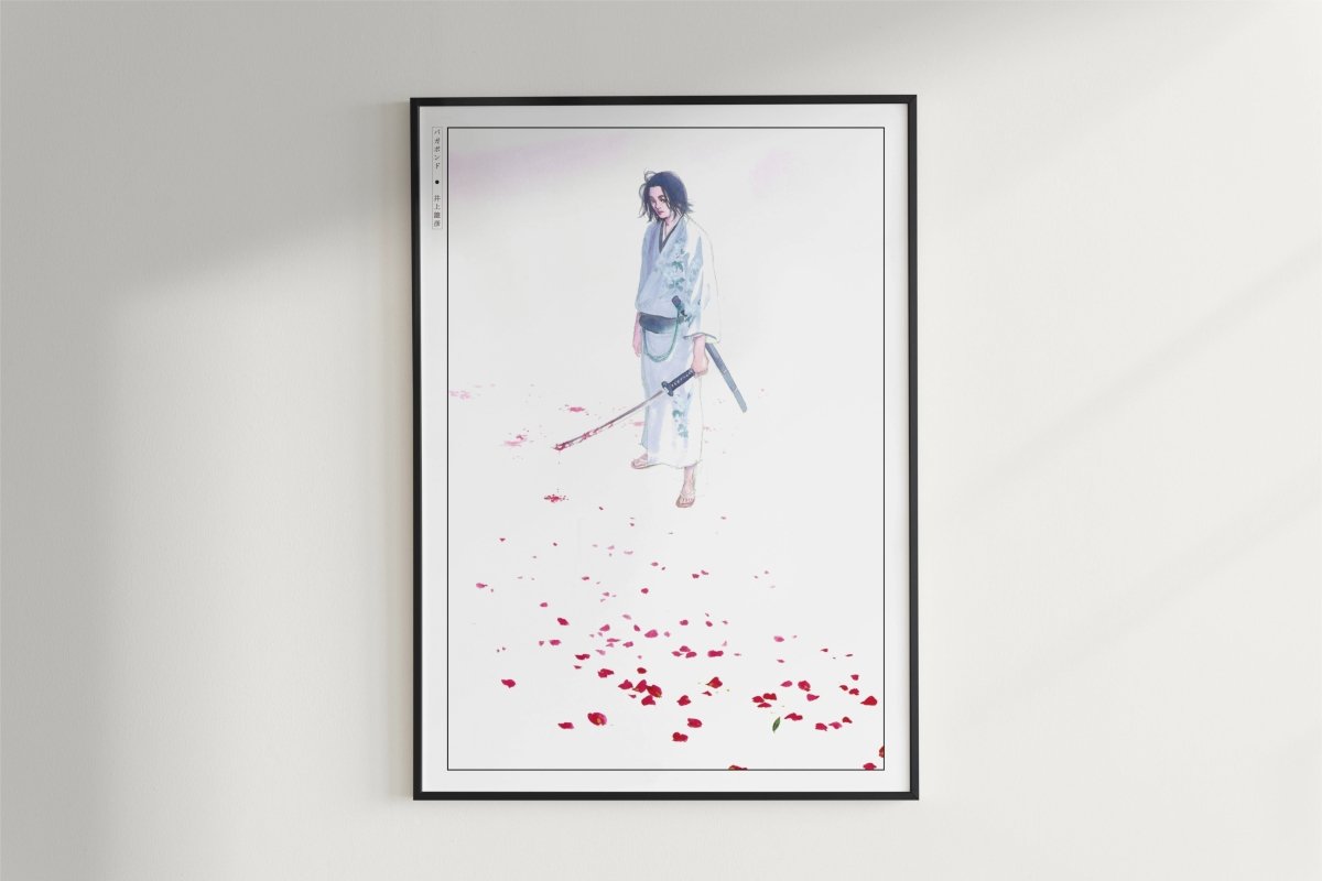 Vagabond - Trail of Red Petals - Art Only - Black Frame