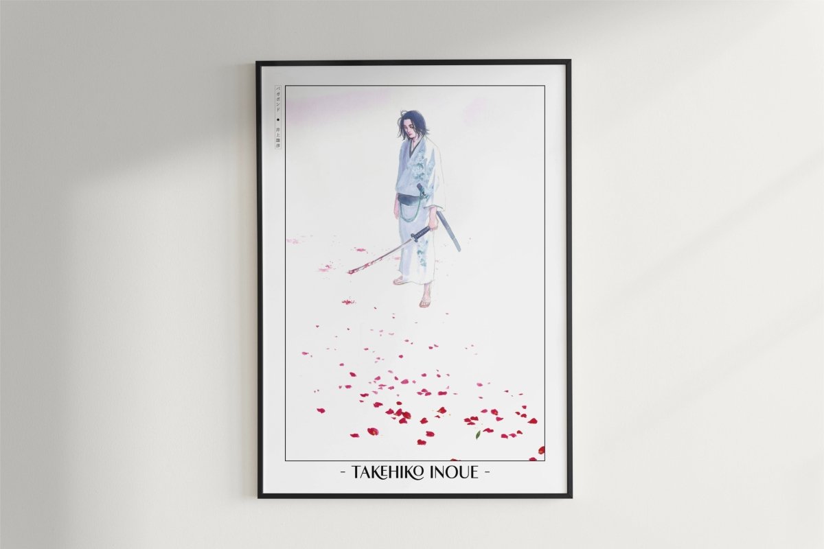 Vagabond - Trail of Red Petals - Artist Name - Black Frame