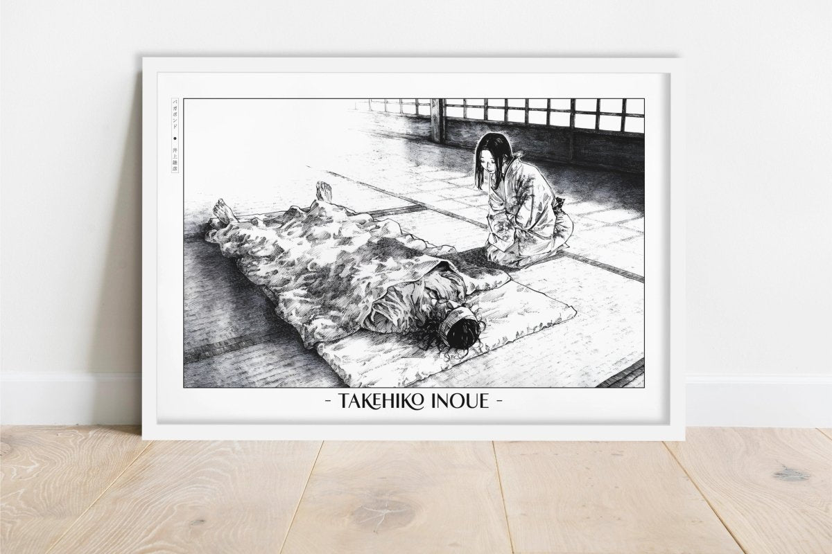 Vagabond - Injured Samurai - Artist Name - White Frame
