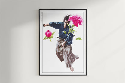 Vagabond - Slashed Flower - Art Only - Black Frame