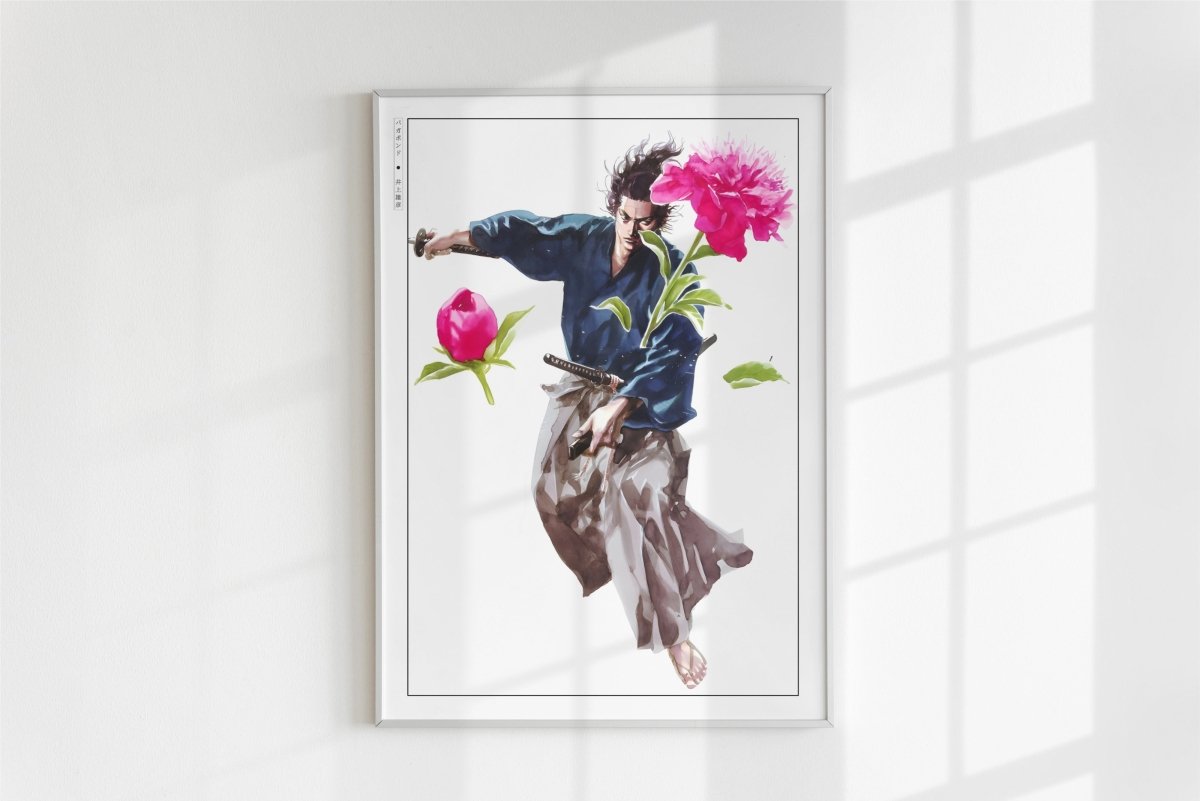 Vagabond - Slashed Flower - Art Only - White Frame