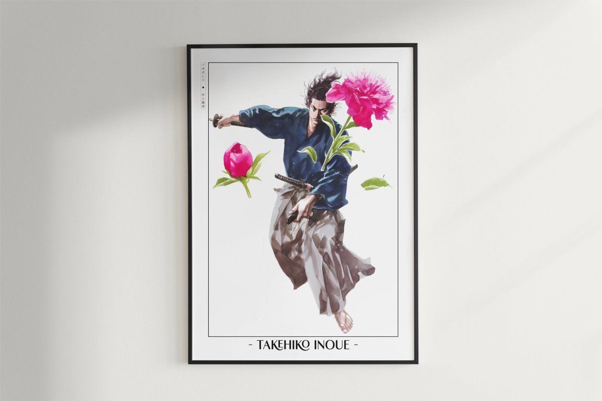 Vagabond - Slashed Flower - Artist Name - Black Frame