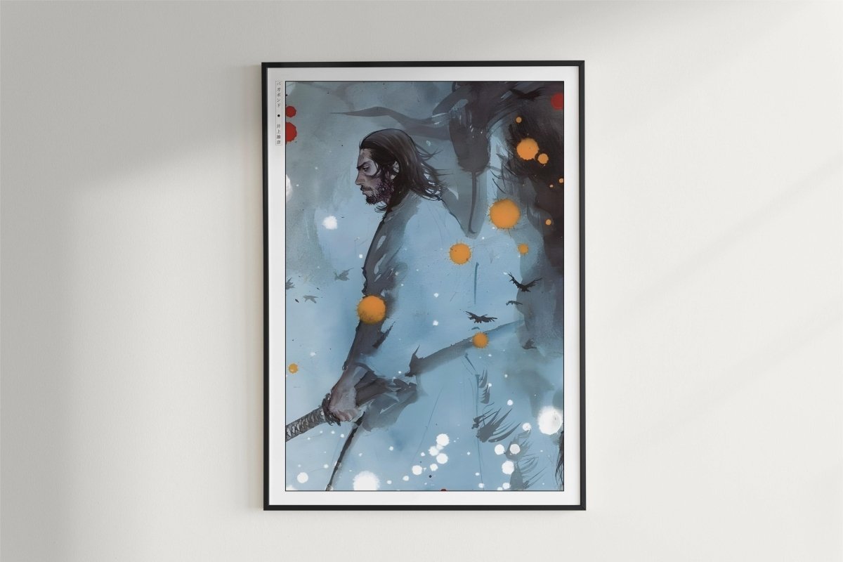 Vagabond - Musashi in Ink - Art Only - Black Frame