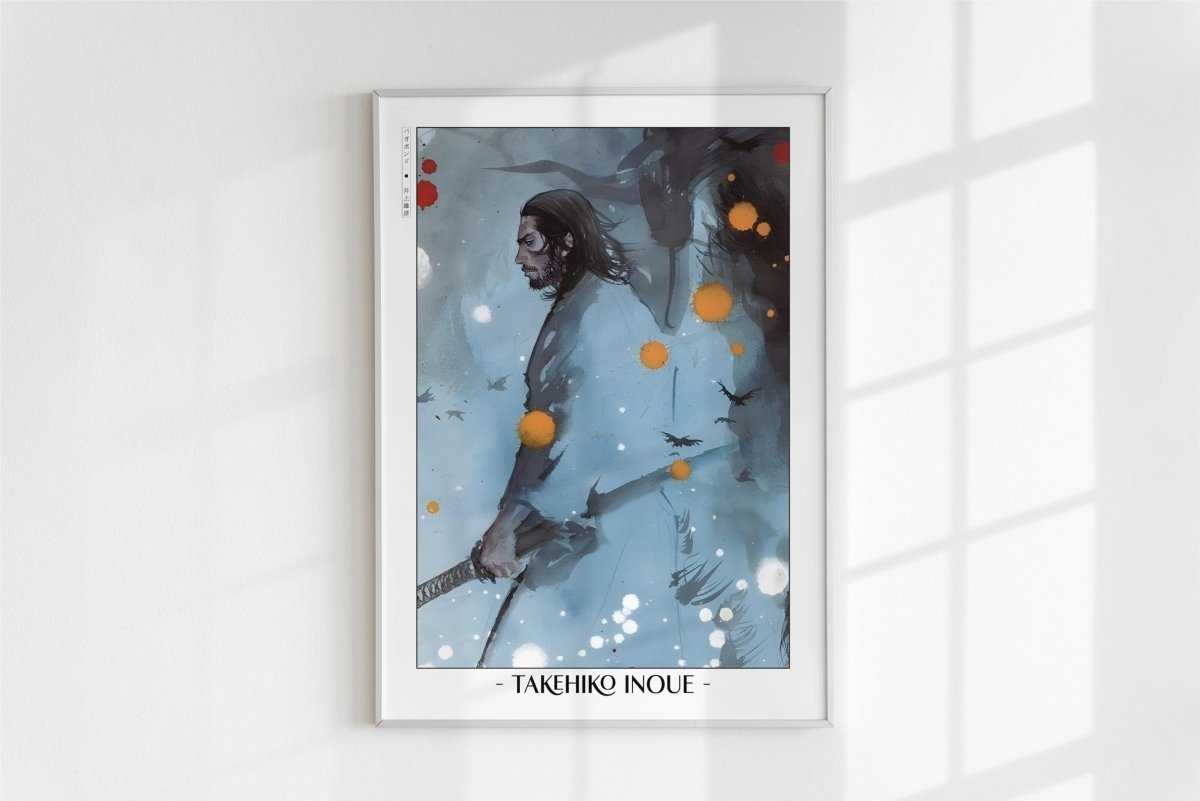 Vagabond - Musashi in Ink - Artist Name - White Frame