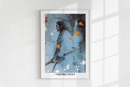 Vagabond - Musashi in Ink - Artist Name - White Frame