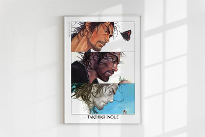 Vagabond - Musashi in Colour - Artist Name - White Frame