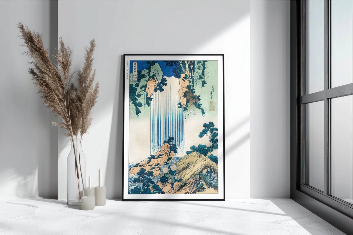 Hokusai - Y_r_ Waterfall in Mino Province - Art Only with Decor