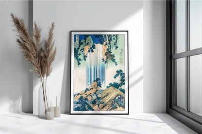 Hokusai - Y_r_ Waterfall in Mino Province - Art Only with Decor